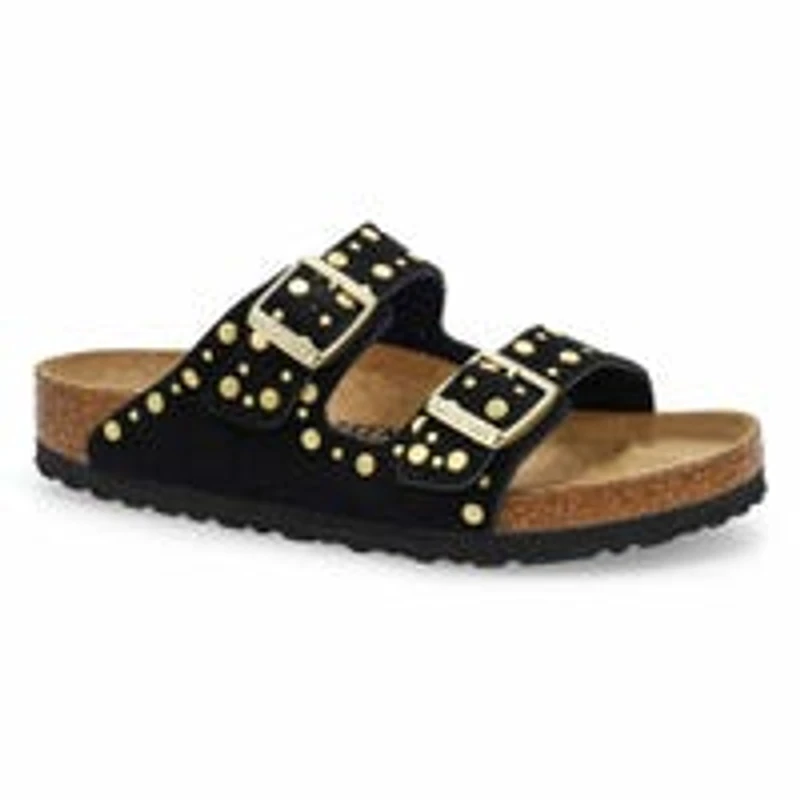 Sandale 2 brides ARIZONA RIVETS, taupe, femmes
