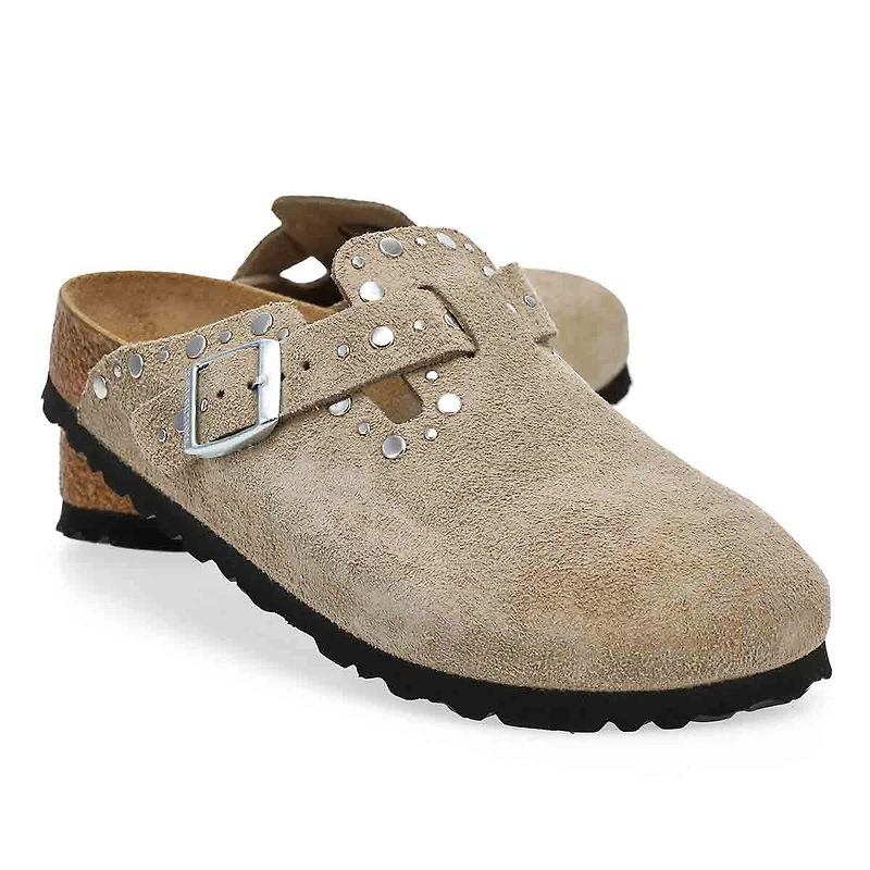 Women's  Boston Rivets Narrow Clog - Taupe