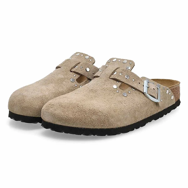 Women's  Boston Rivets Narrow Clog - Taupe