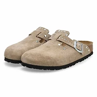 Women's  Boston Rivets Narrow Clog - Taupe