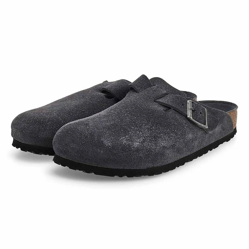 Men's Boston Oiled Leather Casual Clog - Black