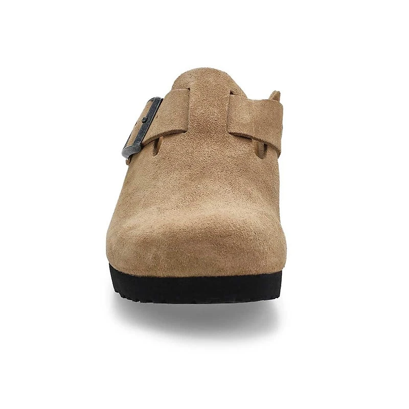 Women's Fanny Suede Wedge Narrow Clog - Gray Taupe