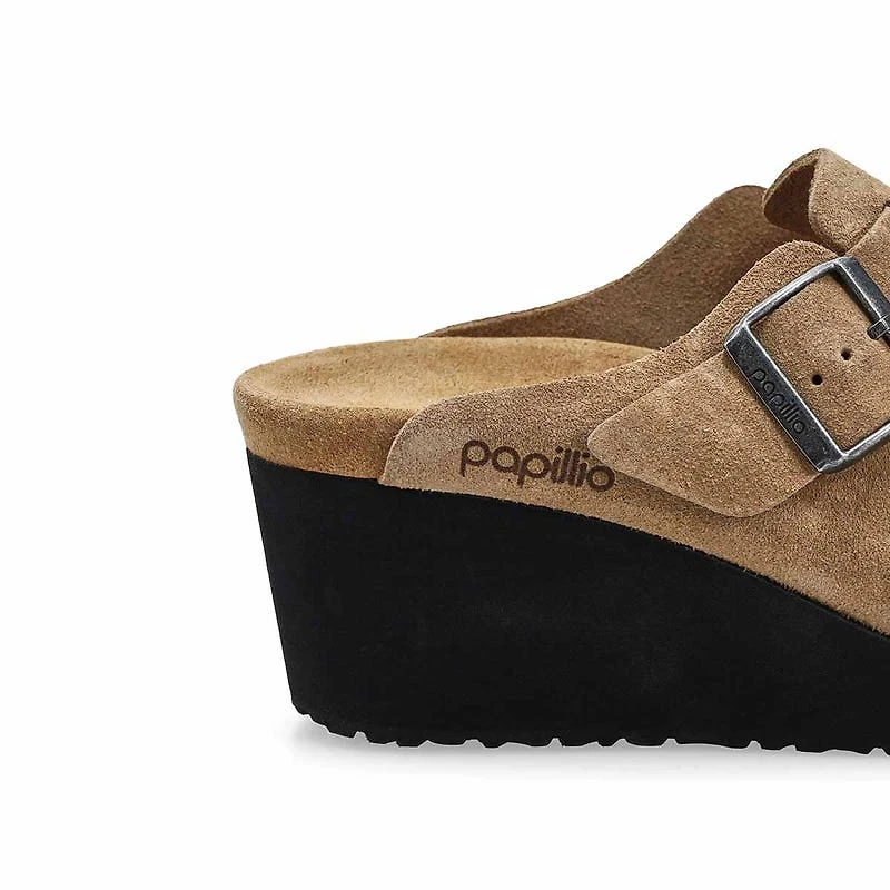 Women's Fanny Suede Wedge Narrow Clog - Gray Taupe