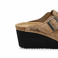 Women's Fanny Suede Wedge Narrow Clog - Gray Taupe