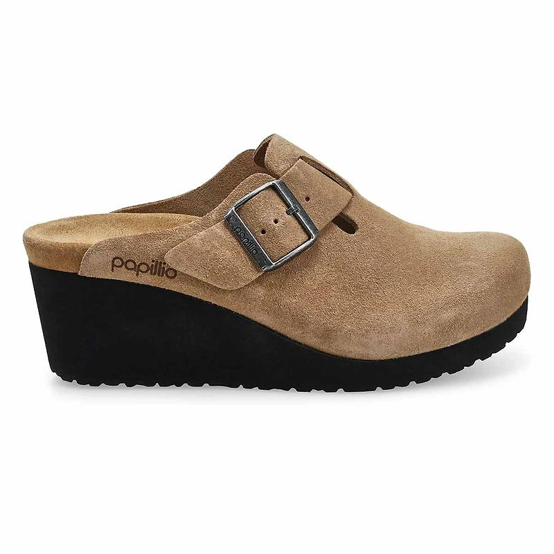 Women's Fanny Suede Wedge Narrow Clog - Gray Taupe