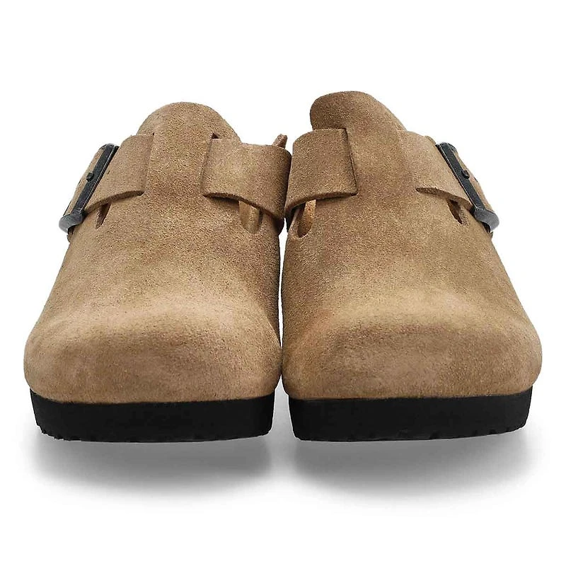 Women's Fanny Suede Wedge Narrow Clog - Gray Taupe