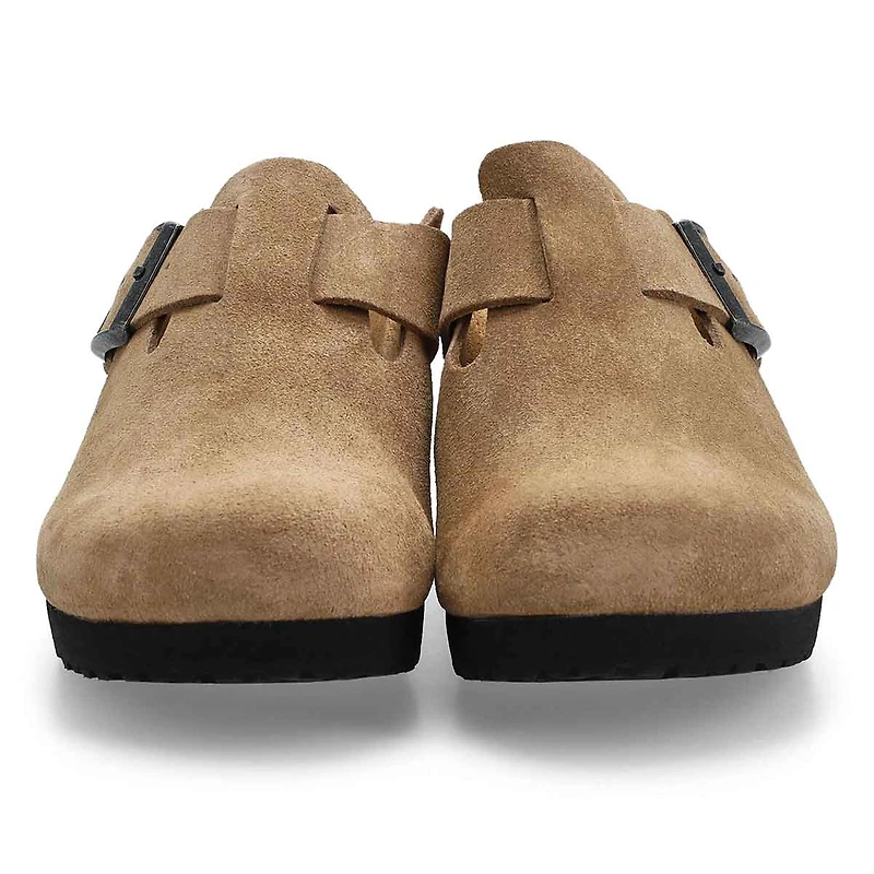 Women's Fanny Suede Wedge Narrow Clog - Gray Taupe