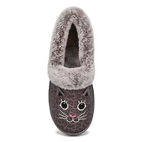 Pantoufle BOBS TOO COZY CATITUDE, anthracite,femme