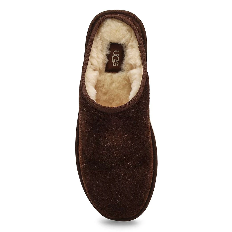 Men's Classic Slip-On Shaggy Suede Slipper - Burnt