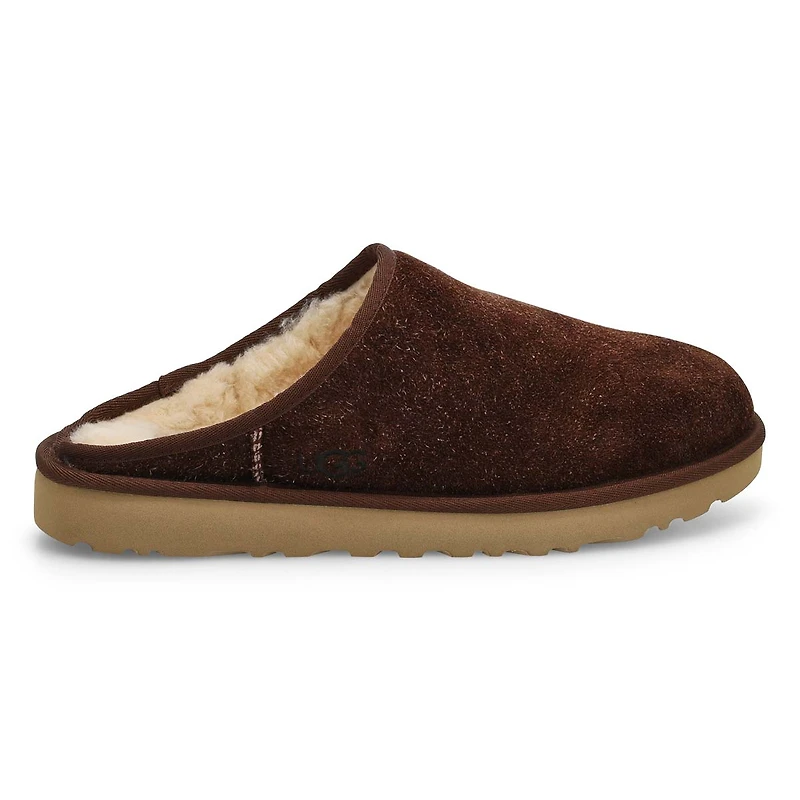 Men's Classic Slip-On Shaggy Suede Slipper - Burnt