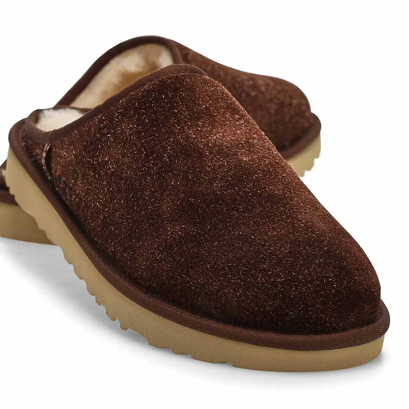 Men's Classic Slip-On Shaggy Suede Slipper - Burnt
