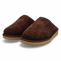 Men's Classic Slip-On Shaggy Suede Slipper - Burnt