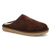 Men's Classic Slip-On Shaggy Suede Slipper - Burnt