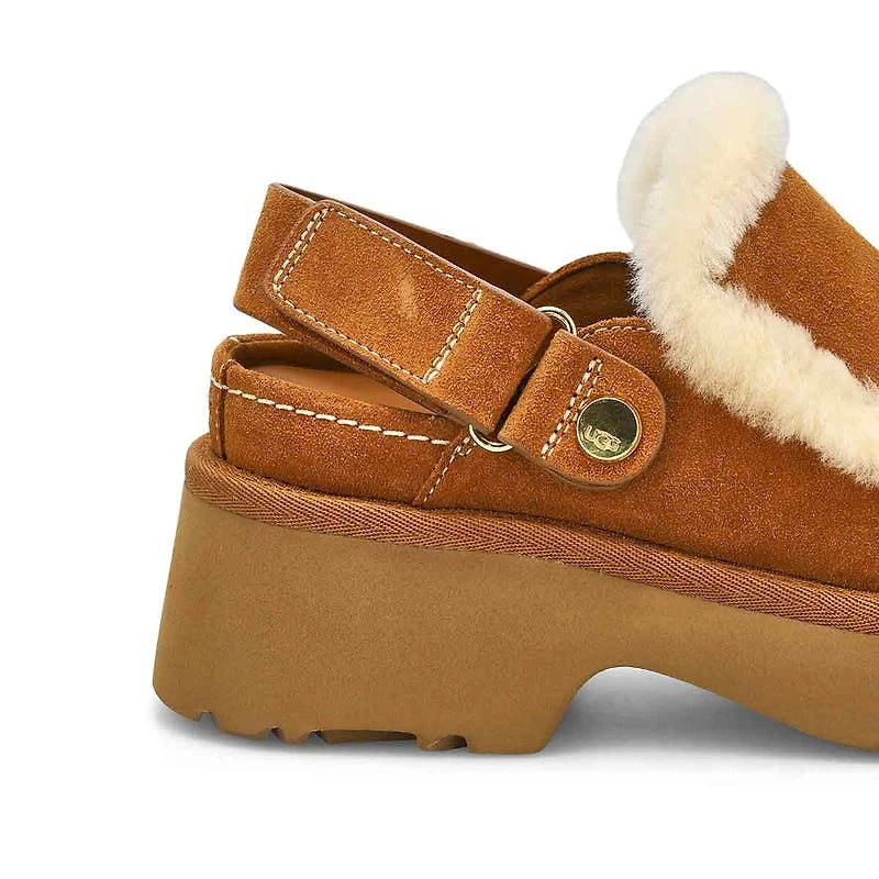 Sabot  plateforme en cuir ESMEE LEATHER CLOG, noi