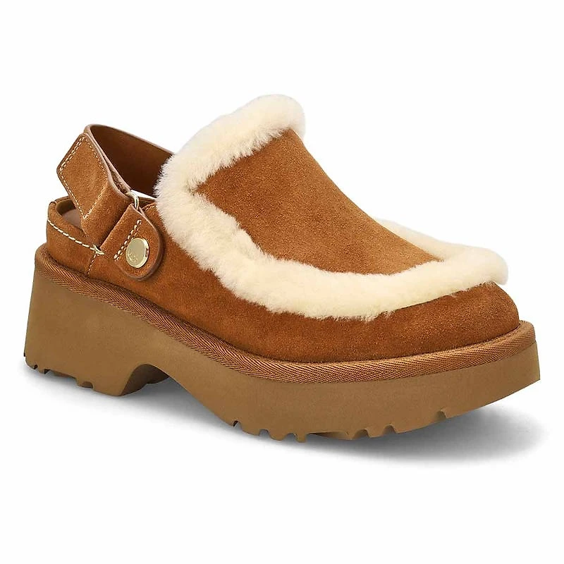 Sabot  plateforme en cuir ESMEE LEATHER CLOG, noi