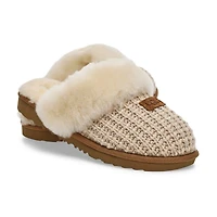 Pantoufle en peau de mouton COZY II KNIT, crme, e