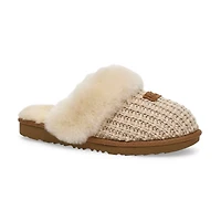 Pantoufle en peau de mouton COZY II KNIT, crme, e