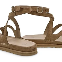 Women's Golden Gaze Embossed Ankle Wrap Sandal - M