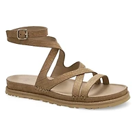 Women's Golden Gaze Embossed Ankle Wrap Sandal - M