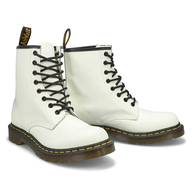 Bottes 8 œillets 1460, cuir lisse, noir, femmes