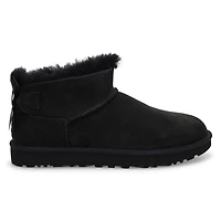 Women's Ultra Mini Bailey Bow Sheepskin Boot - Bla