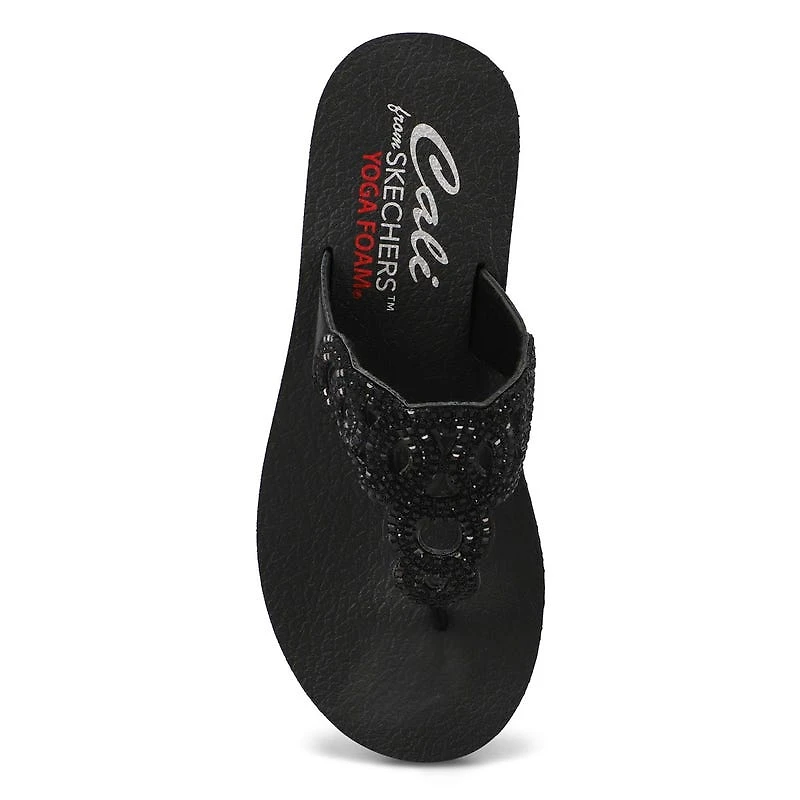 Women's Meditation Thong Sandal - Black/Black