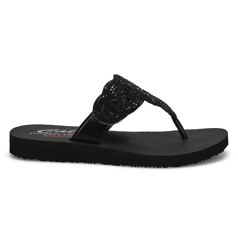 Women's Meditation Thong Sandal - Black/Black
