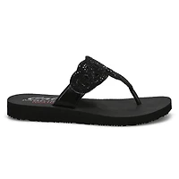 Women's Meditation Thong Sandal - Black/Black
