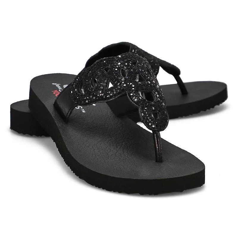 Women's Meditation Thong Sandal - Black/Black