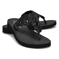 Women's Meditation Thong Sandal - Black/Black