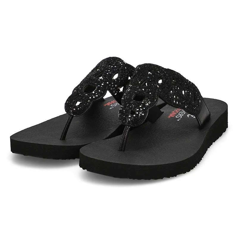 Women's Meditation Thong Sandal - Black/Black