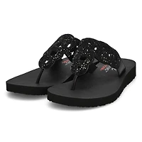Women's Meditation Thong Sandal - Black/Black