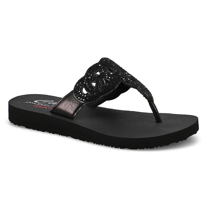 Women's Meditation Thong Sandal - Black/Black