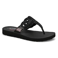 Women's Meditation Thong Sandal - Black/Black