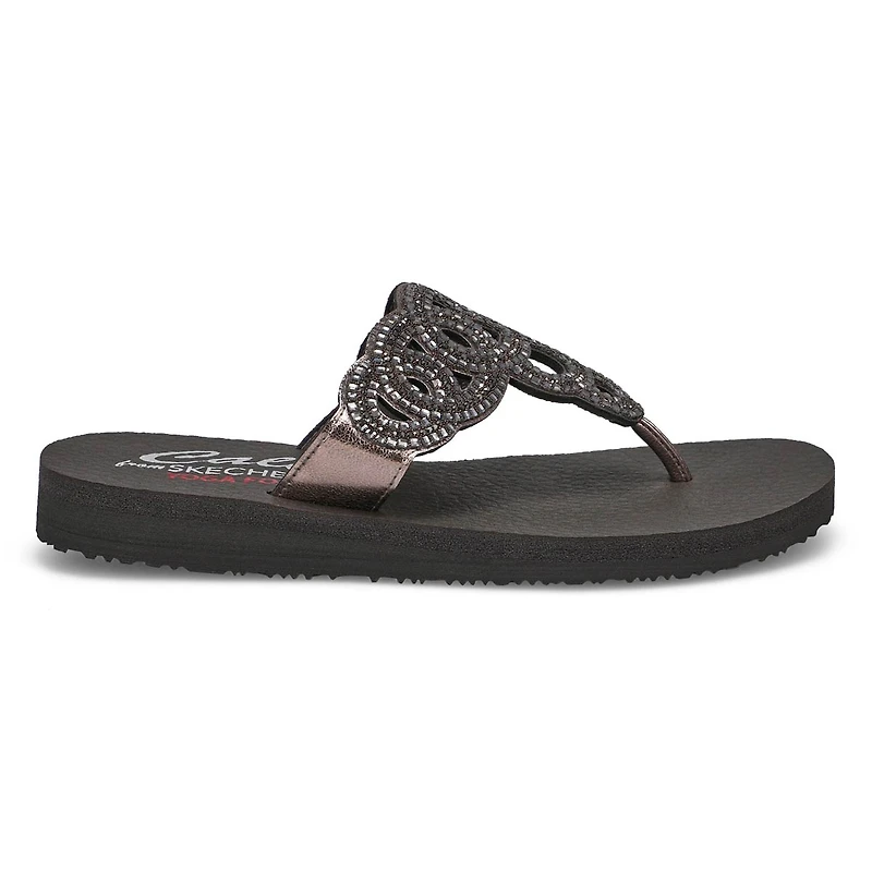 Women's Meditation Thong Sandal - Black/Black