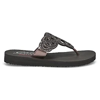 Women's Meditation Thong Sandal - Black/Black