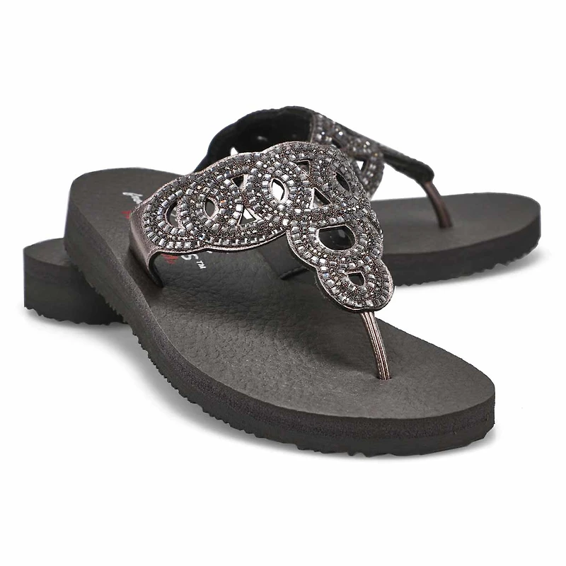 Women's Meditation Thong Sandal - Black/Black