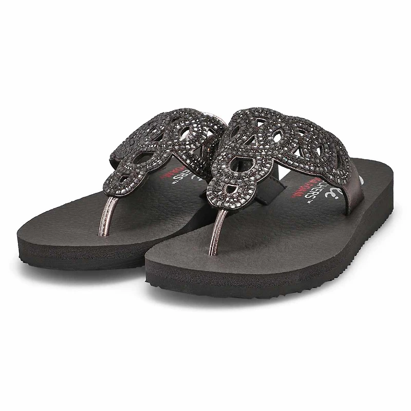 Women's Meditation Thong Sandal - Black/Black