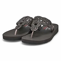 Women's Meditation Thong Sandal - Black/Black