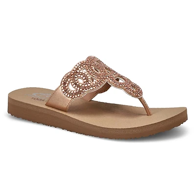 Women's Meditation Thong Sandal - Black/Black