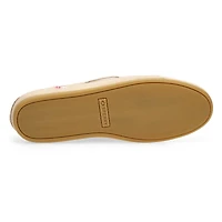SLIMBOAT Distressed leather boat shoe, tan, women'