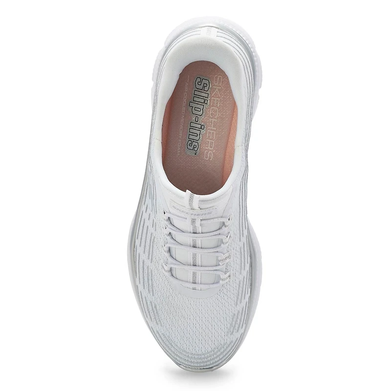 Women'a Summits Plus Slip-Ins Sneaker - White/Silv