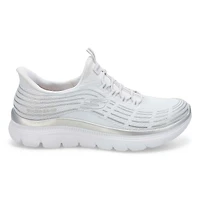 Women'a Summits Plus Slip-Ins Sneaker - White/Silv