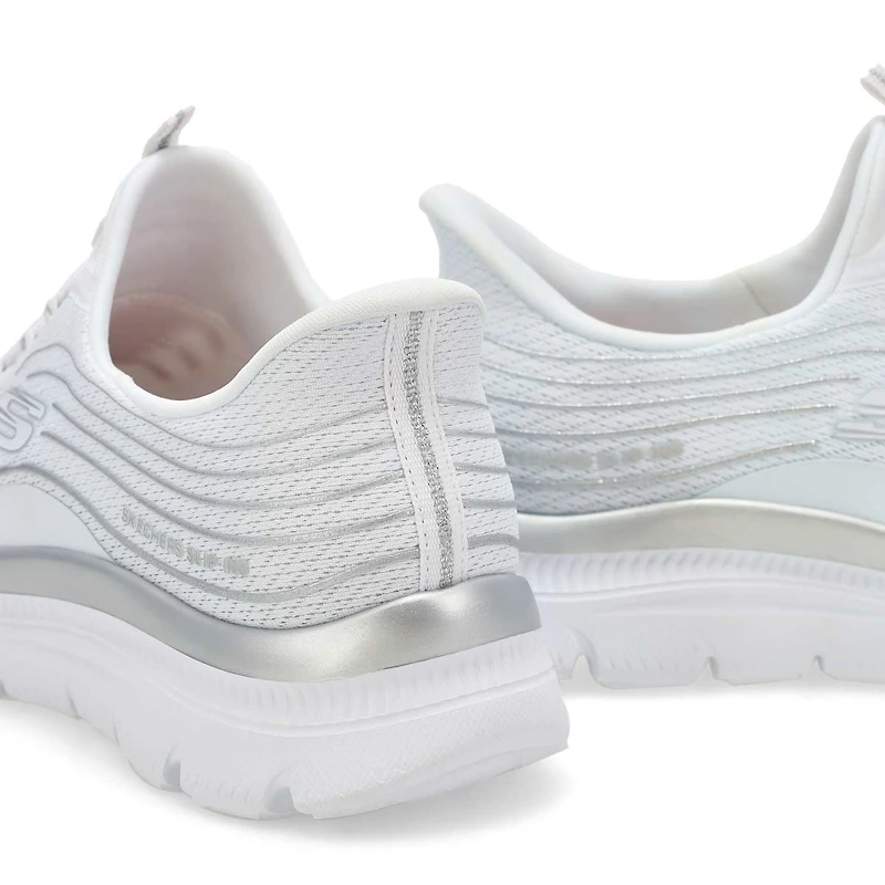 Women'a Summits Plus Slip-Ins Sneaker - White/Silv