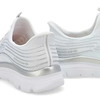 Women'a Summits Plus Slip-Ins Sneaker - White/Silv