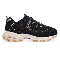 Women's  D'Lites Lace Up Sneaker - Black/Rose Gold