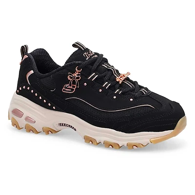 Women's D'Lites Lace Up Sneaker - Black/Rose Gold