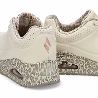 Women's Uno Lace Up Sneaker - White/Leopard