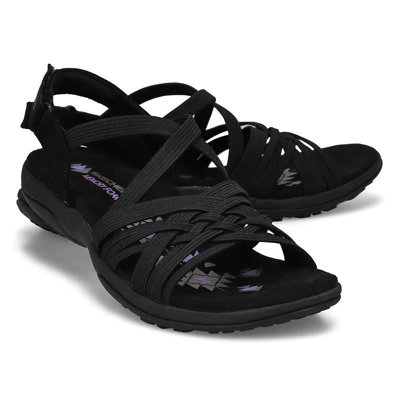 Women's  Reggae Slim Casual Sandal - Black/Black
