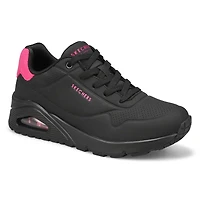 Women's Uno Pop Back Lace Up Sneaker - Black/Hot P